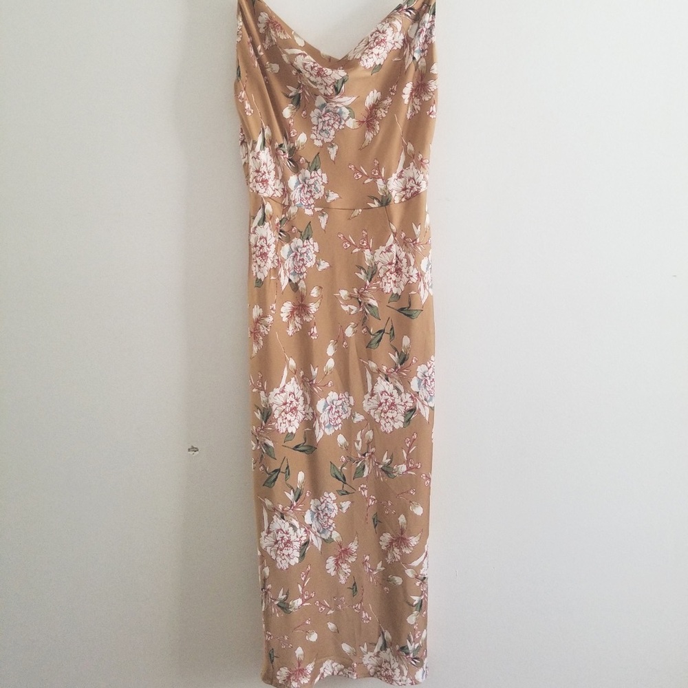 Cowl neck midi dress